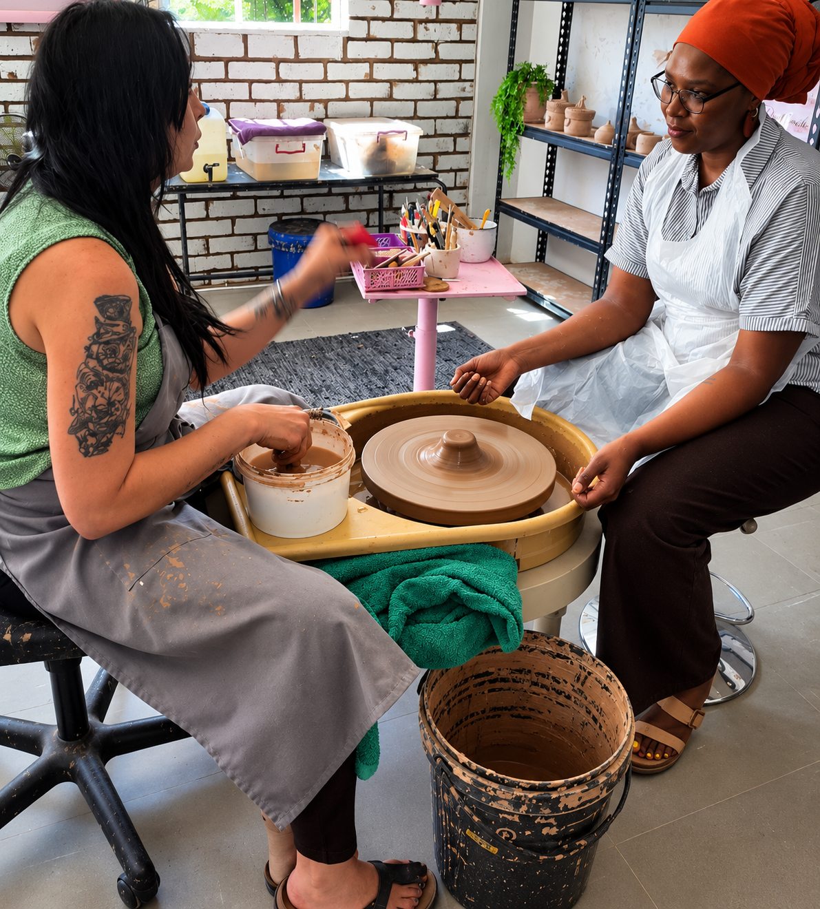 Potter holding a clay creation